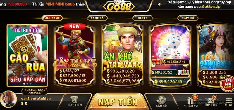 Giao diện của go88